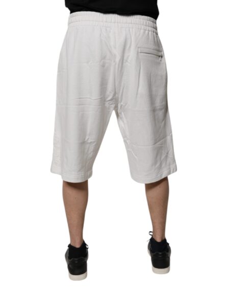 White Cotton Sweatshorts Men Bermuda Shorts - Image 4