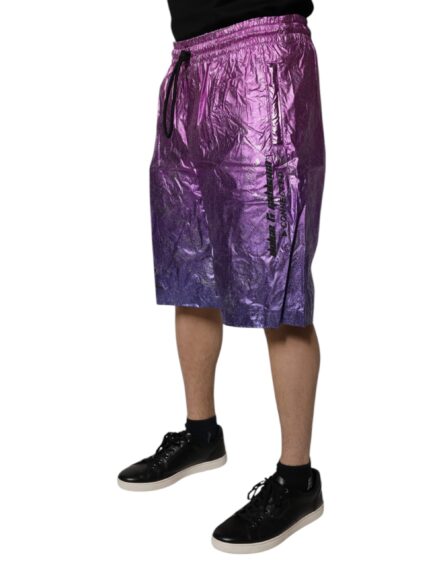 Metallic Pink Purple Two Tone Bermuda Shorts - Image 8