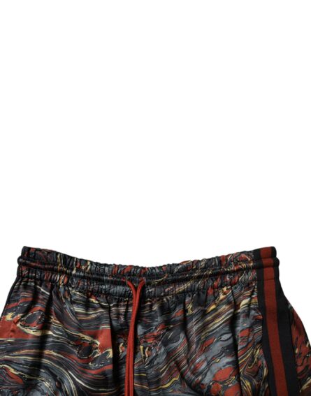 Multicolor Marble Print Trouser Bermuda Shorts - Image 10