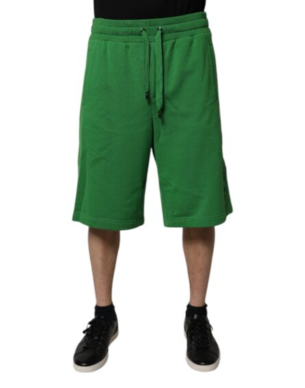 Green Cotton Men Sweatshorts Bermuda Shorts - Image 6