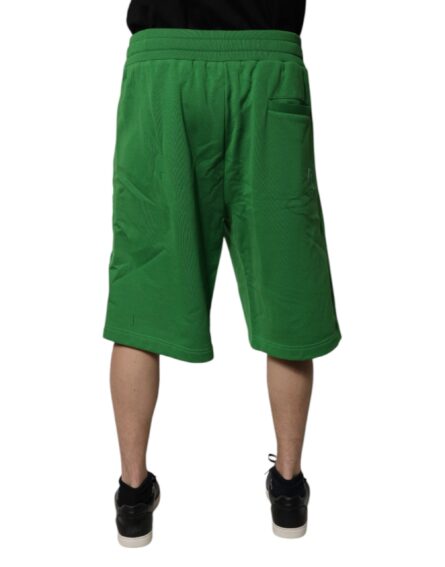 Green Cotton Men Sweatshorts Bermuda Shorts - Image 4