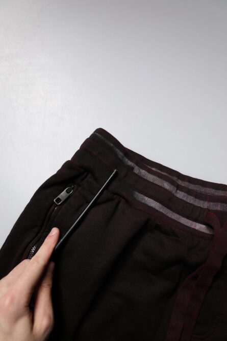 Maroon Cotton Logo Plaque Men Bermuda Shorts - Image 6