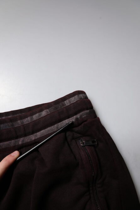 Maroon Cotton Logo Plaque Men Bermuda Shorts - Image 7