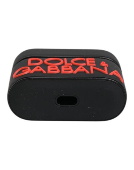 Black Orange Silicone Embossed Logo Airpods Case - Image 5