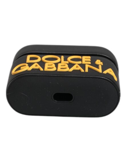 Black Yellow Silicone Embossed Logo Airpods Case - Image 5
