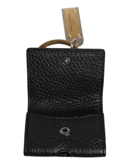 Black Leather Strap Gold Metal Logo Plaque Airpods Case - Image 15