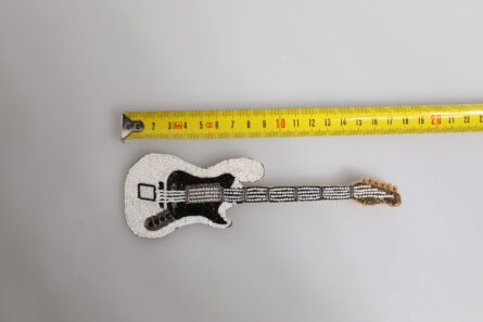 Gold Brass Logo Beaded Guitar Pin Brooch - Image 9