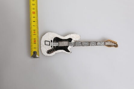 Gold Brass Logo Beaded Guitar Pin Brooch - Image 10