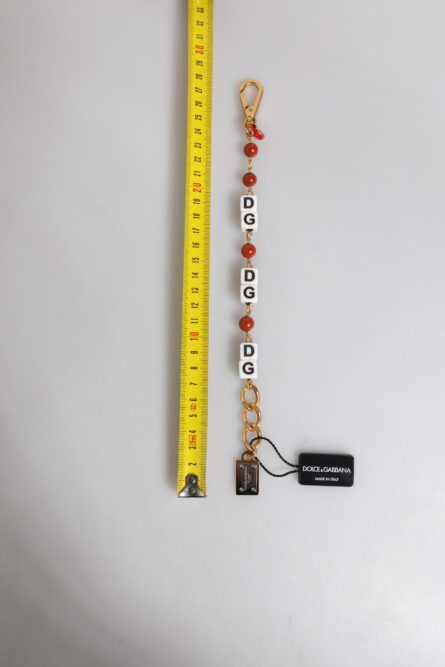 Multicolor Gold Tone Brass Chain DG Logo Dice Bracelet - Image 7
