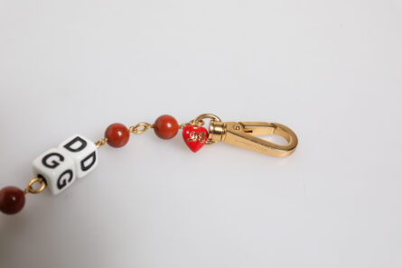 Multicolor Gold Tone Brass Chain DG Logo Dice Bracelet - Image 9