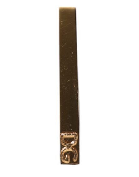 Gold Tone Brass Logo Branded Tie Clip Bar - Image 6