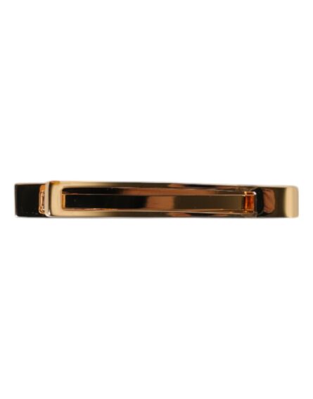 Gold Tone Brass Logo Branded Tie Clip Bar - Image 3