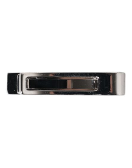 Silver Tone Brass Logo Branded Tie Clip Bar - Image 3