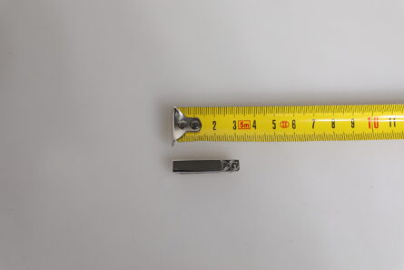 Silver Tone Brass Logo Branded Tie Clip Bar - Image 9