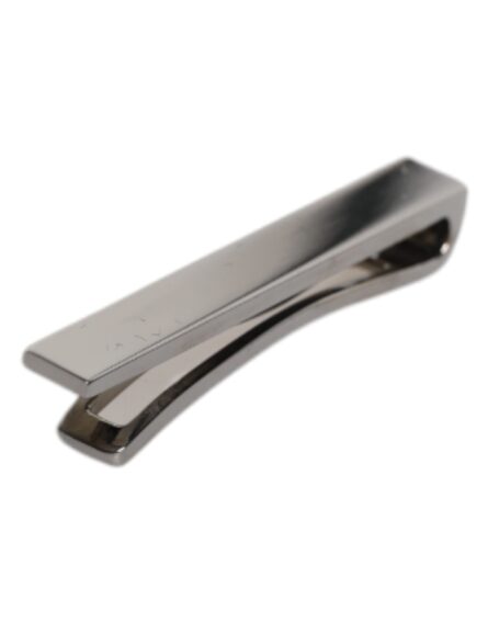 Black Tone Brass Logo Branded Tie Clip Bar - Image 3