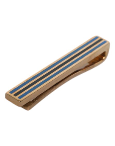 Gold Tone Brass Logo Branded Tie Clip Bar - Image 7