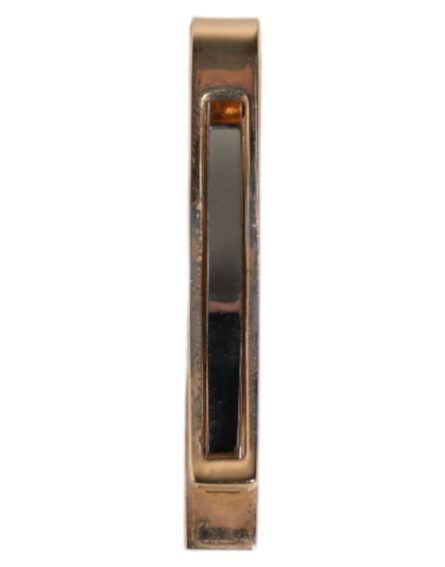 Gold Tone Brass Logo Branded Tie Clip Bar - Image 5