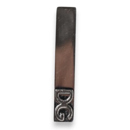 Silver Tone Brass Logo Branded Tie Clip Bar - Image 3
