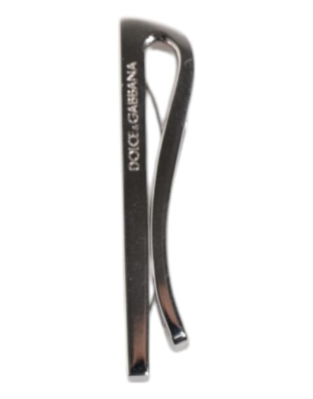 Silver Tone Brass Logo Branded Tie Clip Bar - Image 8