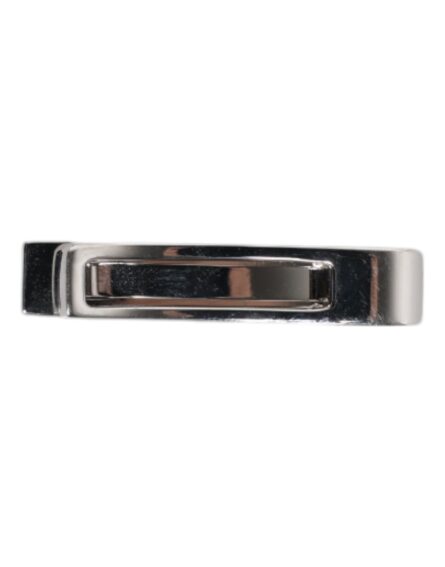 Silver Tone Brass Logo Branded Tie Clip Bar - Image 6