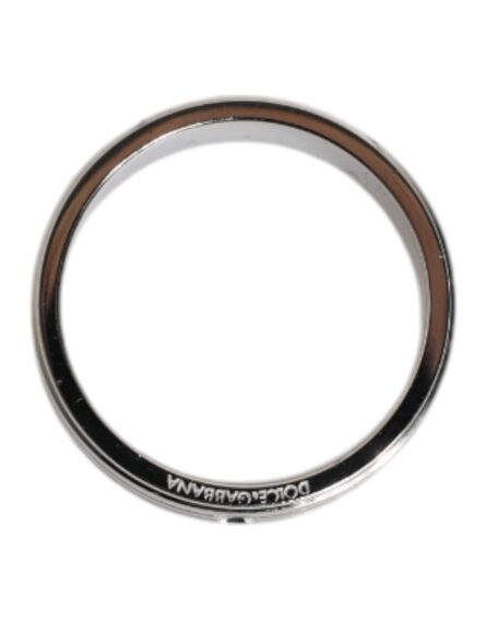 Silver Tone Brass Clear Crystal DG Logo Ring - Image 5