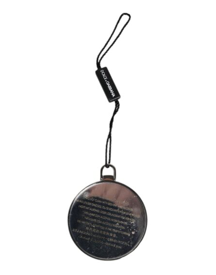 Green Calfskin Leather Round Logo Hand Mirror Holder - Image 5