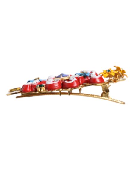 Multicolor Spring CARRETTO Gold Brass Crystal Hair Clip - Image 6