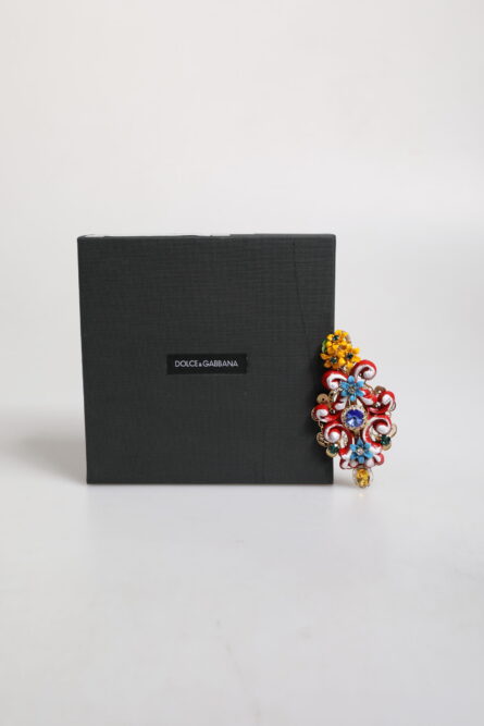 Multicolor Spring CARRETTO Gold Brass Crystal Hair Clip - Image 7