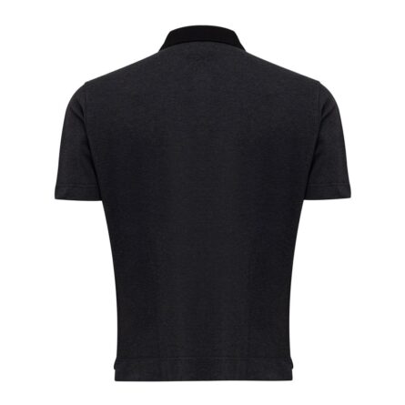 Black Cotton Polo Shirt - Image 2