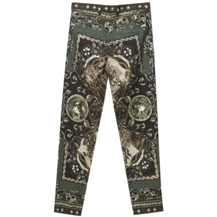 Green Cotton Casual Pants - Image 2