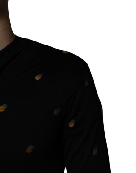 Black Pineapple Crew Neck Pullover Sweater - Image 5