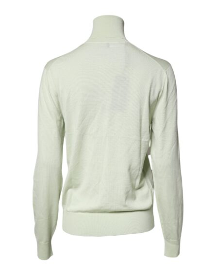 Light Green Wool Turtleneck Pullover Sweater - Image 4