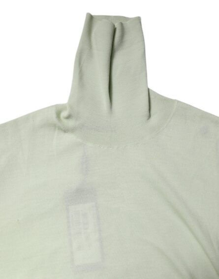 Light Green Wool Turtleneck Pullover Sweater - Image 5