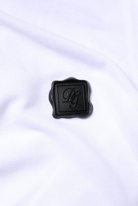 White Cotton Logo Collared Polo T-shirt - Image 7