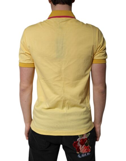 Yellow Cotton Logo Collared Polo T-shirt - Image 4