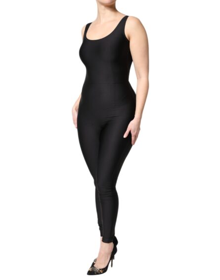 Black Sleeveless Bodycon Women Jumpsuit Dress - Image 3