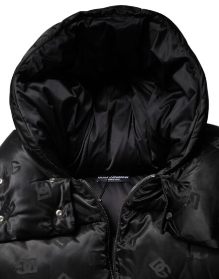 Black Padded Puffer Hooded Full Zip Cropped Jacket - Image 8