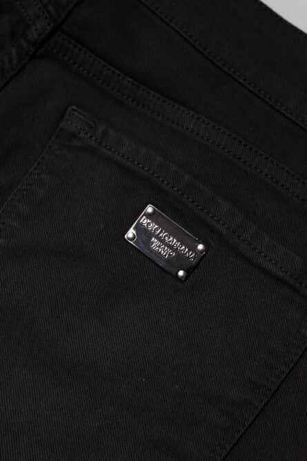 Black Cotton Mid Waisted Skinny Denim Jeans - Image 7