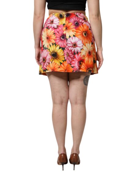 Multicolor Floral High Waist Mini Skirt - Image 4