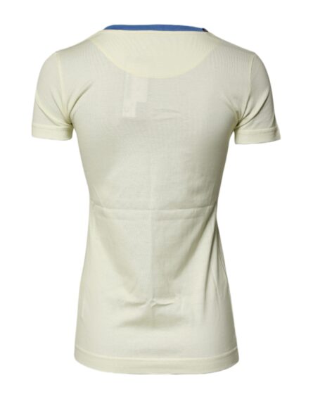 Light Yellow Cotton Short Sleeve T-shirt - Image 4