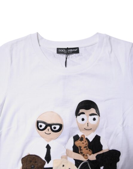White Cotton #DGFAMILY Embroidery T-shirt - Image 5