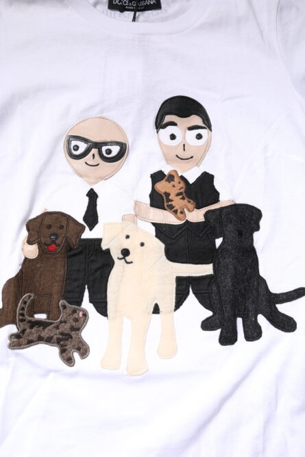 White Cotton #DGFAMILY Embroidery T-shirt - Image 6