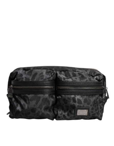 Black Gray Leopard DG Logo Belt Waist Fanny Pack Bag - Image 9