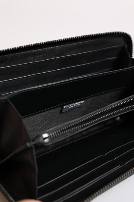 Black Blue Exotic Leather Embossed Continental Wallet - Image 13