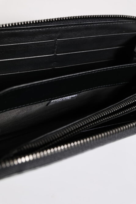 Black Blue Exotic Leather Embossed Continental Wallet - Image 13