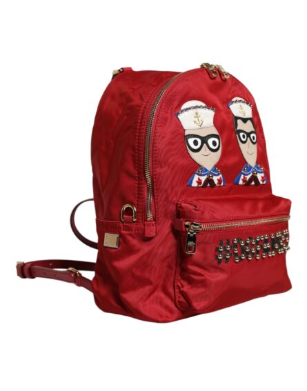 Red #DGFAMILY VULCANO Embellishment Backpack Bag - Image 3