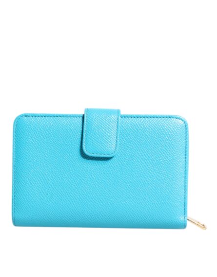 Light Blue Leather Bifold Continental Clutch Wallet - Image 12