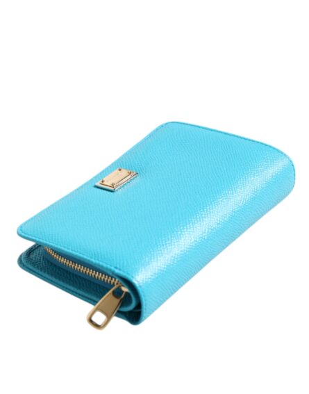 Light Blue Leather Bifold Continental Clutch Wallet - Image 13