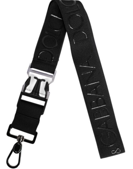 Black Stretch Polyester Rubberised DG Logo Keychain - Image 6