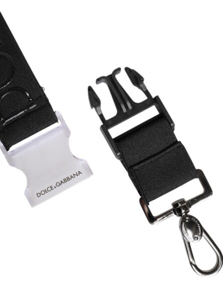 Black Stretch Polyester Rubberised DG Logo Keychain - Image 9